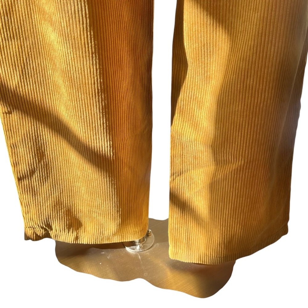 NWT High waisted relaxed fit pleated mustard yellow corduroy trousers 6 - Picture 10 of 16